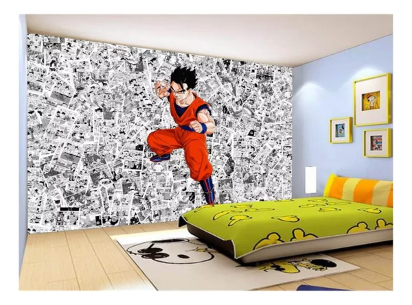 Papel De Parede Dragon Ball Goku Gohan Anime 7,5m² Dbz605