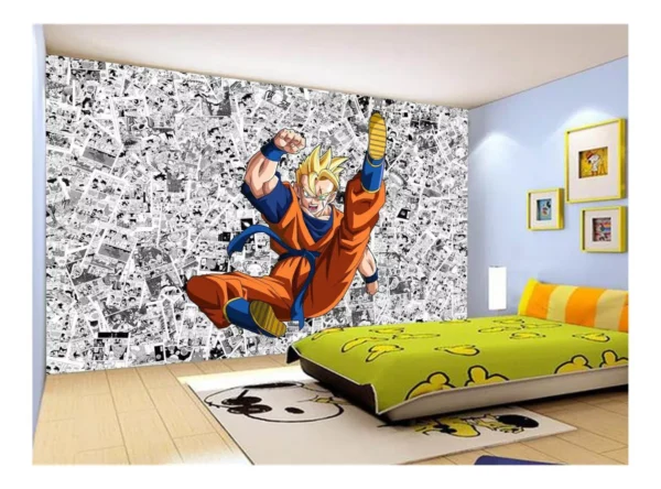 Papel De Parede Dragon Ball Goku Gohan Anime 7,5m² Dbz606