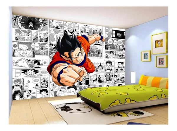 Papel De Parede Dragon Ball Goku Gohan Anime 7,5m² Dbz715