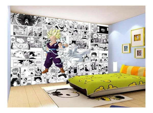 Papel De Parede Dragon Ball Goku Gohan Anime 7,5m² Dbz718