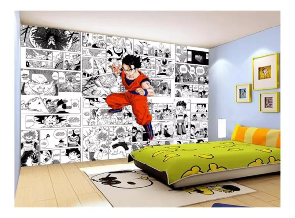 Papel De Parede Dragon Ball Goku Gohan Anime 7,5m² Dbz719