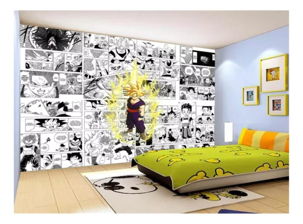 Papel De Parede Dragon Ball Goku Gohan Anime 7,5m² Dbz721