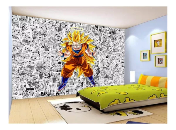 Papel De Parede Dragon Ball Goku Página Manga 7,5m² Dbz543