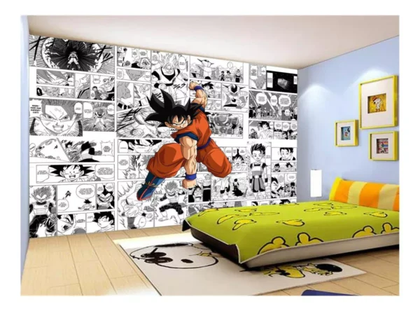 Papel De Parede Dragon Ball Goku Página Manga 7,5m² Dbz627