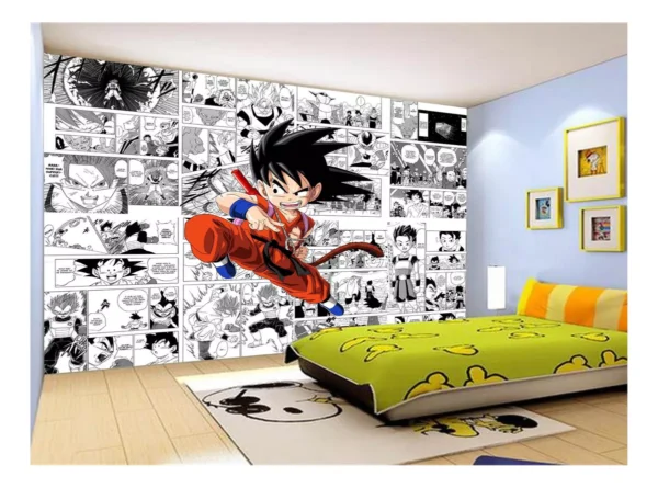 Papel De Parede Dragon Ball Goku Página Manga 7,5m² Dbz628