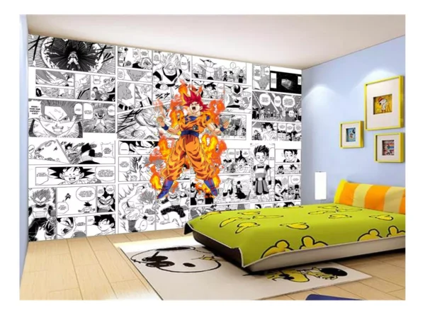 Papel De Parede Dragon Ball Goku Página Manga 7,5m² Dbz629