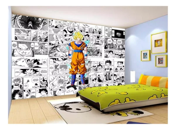 Papel De Parede Dragon Ball Goku Página Manga 7,5m² Dbz630