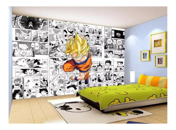 Papel De Parede Dragon Ball Goku Página Manga 7,5m² Dbz631