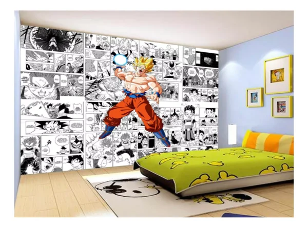 Papel De Parede Dragon Ball Goku Página Manga 7,5m² Dbz644