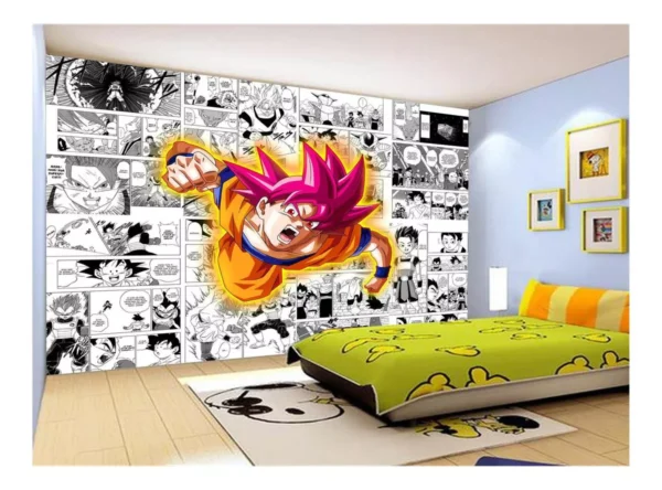 Papel De Parede Dragon Ball Goku Página Manga 7,5m² Dbz646