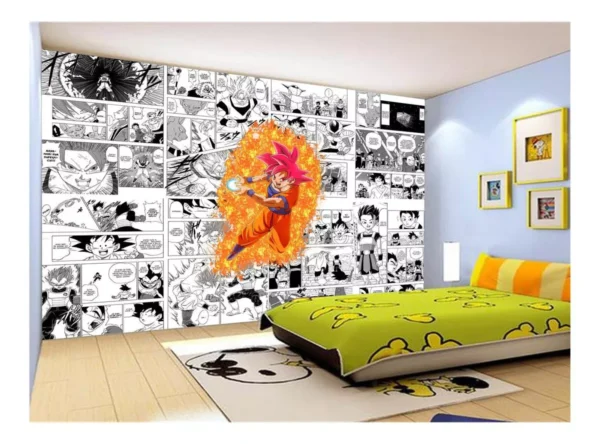 Papel De Parede Dragon Ball Goku Página Manga 7,5m² Dbz647