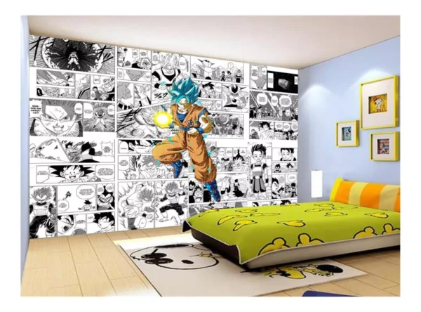 Papel De Parede Dragon Ball Goku Página Manga 7,5m² Dbz651