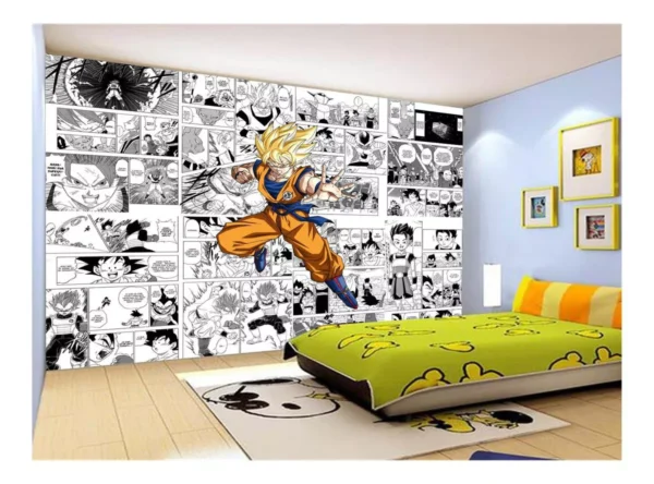 Papel De Parede Dragon Ball Goku Página Manga 7,5m² Dbz653