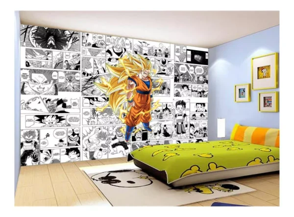 Papel De Parede Dragon Ball Goku Página Manga 7,5m² Dbz655