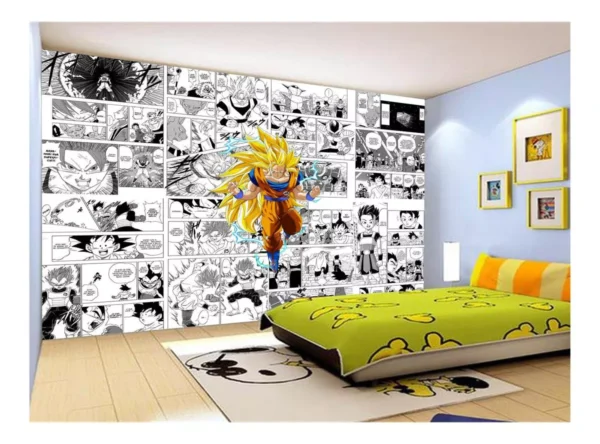 Papel De Parede Dragon Ball Goku Página Manga 7,5m² Dbz656