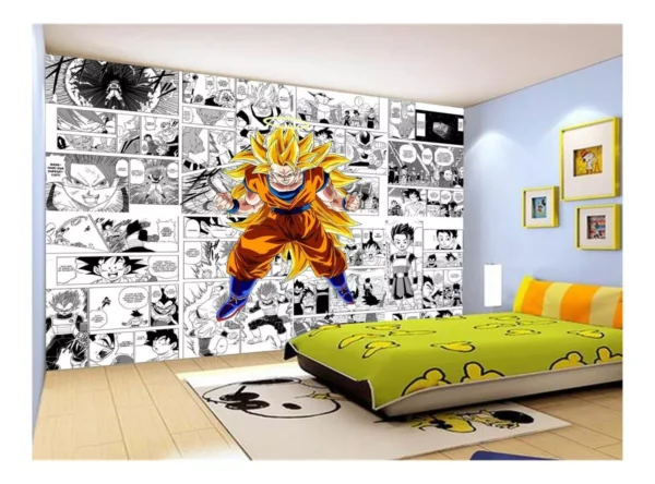 Papel De Parede Dragon Ball Goku Página Manga 7,5m² Dbz657