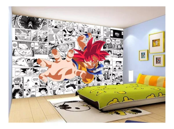 Papel De Parede Dragon Ball Goku Página Manga 7,5m² Dbz661