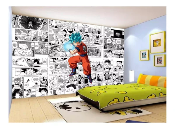 Papel De Parede Dragon Ball Goku Página Manga 7,5m² Dbz663