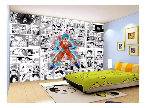 Papel De Parede Dragon Ball Goku Página Manga 7,5m² Dbz667