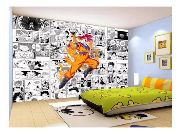 Papel De Parede Dragon Ball Goku Página Manga 7,5m² Dbz683