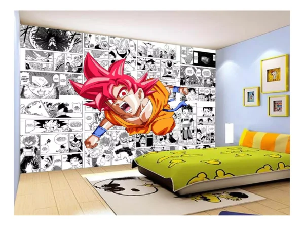 Papel De Parede Dragon Ball Goku Página Manga 7,5m² Dbz685