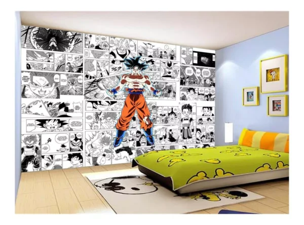 Papel De Parede Dragon Ball Goku Super Sayajin 7,5m² Dbz681