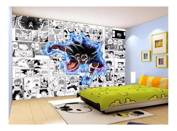 Papel De Parede Dragon Ball Goku Super Sayajin 7,5m² Dbz684