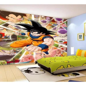 Papel De Parede Dragon Ball Goku Vegeta Anime 7,5m² Dbz01