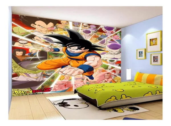 Papel De Parede Dragon Ball Goku Vegeta Anime 7,5m² Dbz01