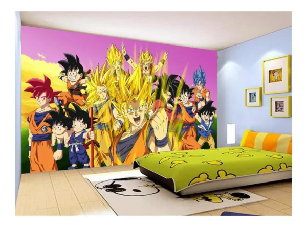 Papel De Parede Dragon Ball Goku Vegeta Anime 7,5m² Dbz02