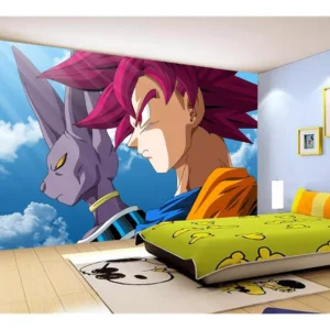 Papel De Parede Dragon Ball Goku Vegeta Anime 7,5m² Dbz04