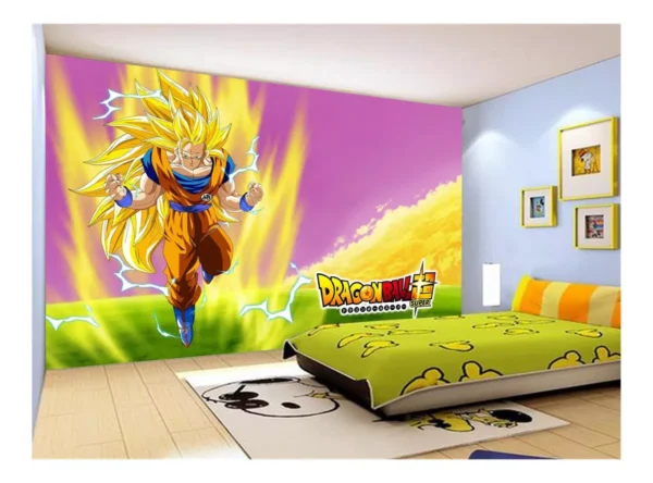 Papel De Parede Dragon Ball Goku Vegeta Anime 7,5m² Dbz05