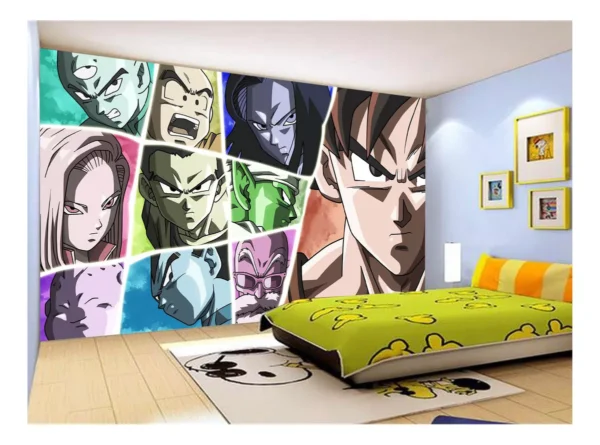 Papel De Parede Dragon Ball Goku Vegeta Anime 7,5m² Dbz06