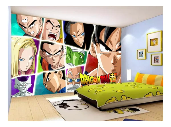 Papel De Parede Dragon Ball Goku Vegeta Anime 7,5m² Dbz10