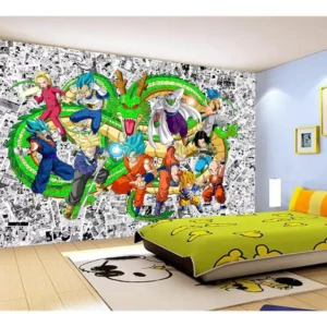 Papel De Parede Dragon Ball Goku Vegeta Anime 7,5m² Dbz100