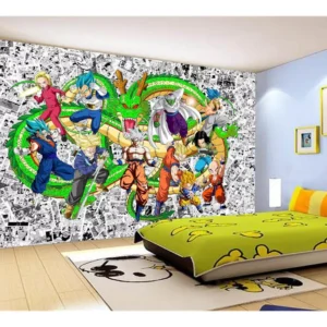 Papel De Parede Dragon Ball Goku Vegeta Anime 7,5m² Dbz101