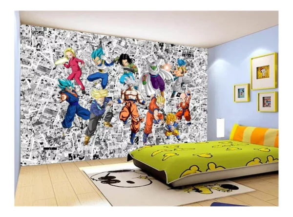 Papel De Parede Dragon Ball Goku Vegeta Anime 7,5m² Dbz102