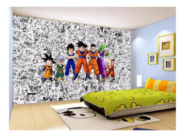 Papel De Parede Dragon Ball Goku Vegeta Anime 7,5m² Dbz103