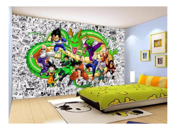 Papel De Parede Dragon Ball Goku Vegeta Anime 7,5m² Dbz107