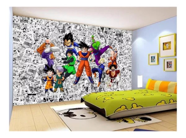 Papel De Parede Dragon Ball Goku Vegeta Anime 7,5m² Dbz109