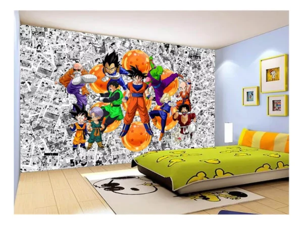 Papel De Parede Dragon Ball Goku Vegeta Anime 7,5m² Dbz110