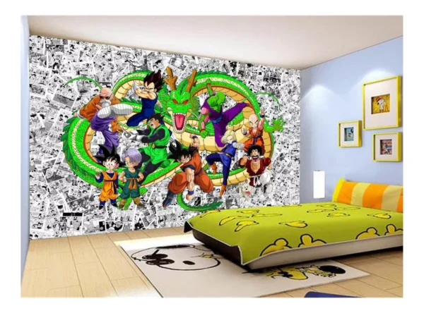 Papel De Parede Dragon Ball Goku Vegeta Anime 7,5m² Dbz111