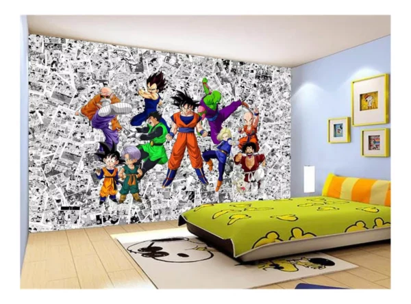 Papel De Parede Dragon Ball Goku Vegeta Anime 7,5m² Dbz112