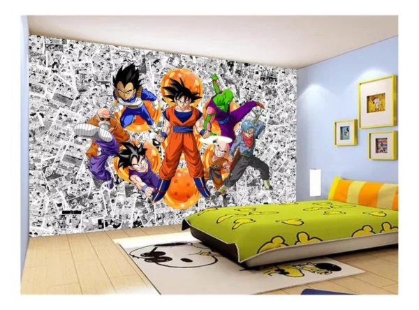 Papel De Parede Dragon Ball Goku Vegeta Anime 7,5m² Dbz113