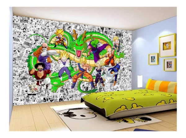 Papel De Parede Dragon Ball Goku Vegeta Anime 7,5m² Dbz114