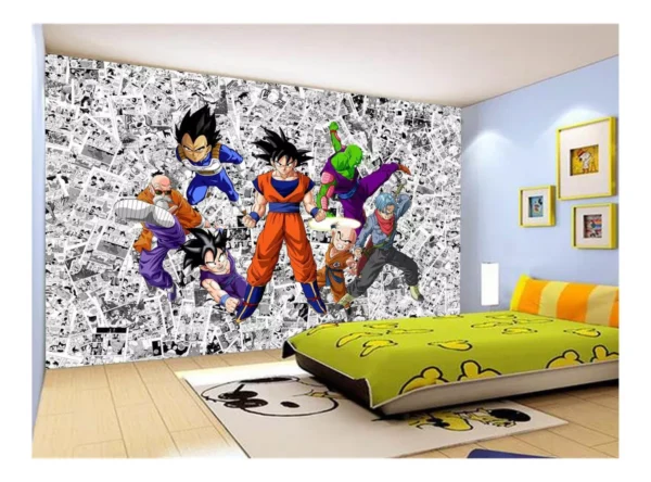 Papel De Parede Dragon Ball Goku Vegeta Anime 7,5m² Dbz115