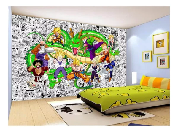 Papel De Parede Dragon Ball Goku Vegeta Anime 7,5m² Dbz116