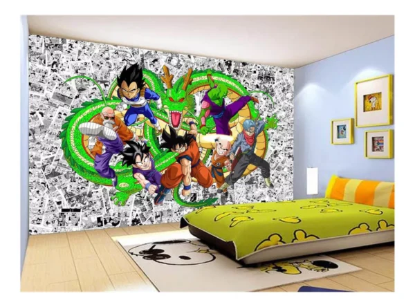 Papel De Parede Dragon Ball Goku Vegeta Anime 7,5m² Dbz117