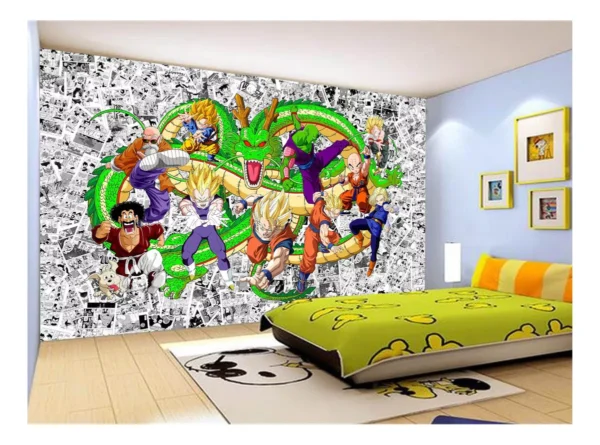 Papel De Parede Dragon Ball Goku Vegeta Anime 7,5m² Dbz118