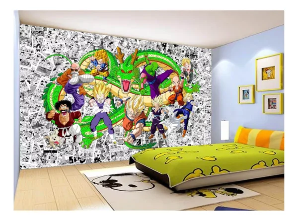 Papel De Parede Dragon Ball Goku Vegeta Anime 7,5m² Dbz119